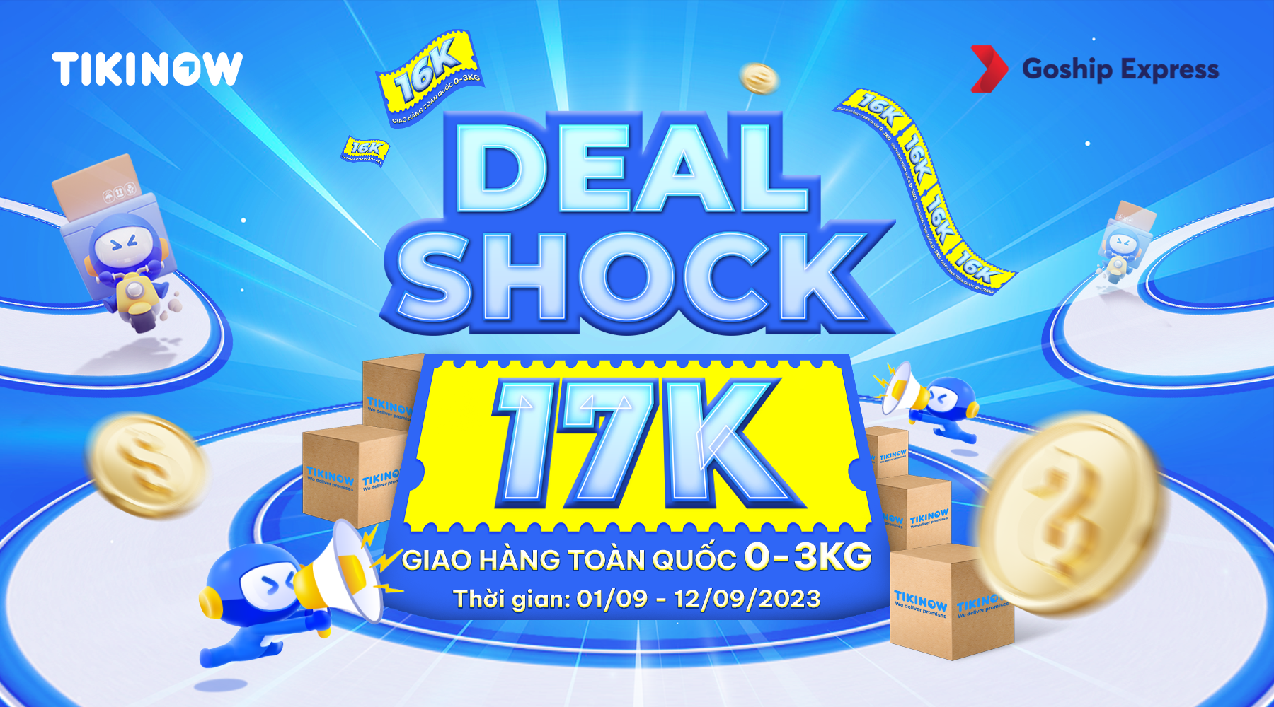 deal shock giảm phí ship tikinow
